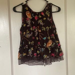 LC by Lauren Conrad Snow White Collection Owl and Squirrel Top 🍎